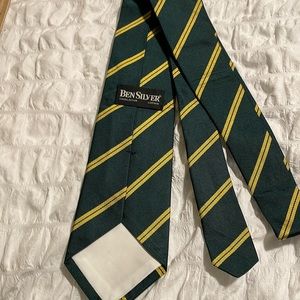 57” Ben silver green with gold diagonal stripes tie